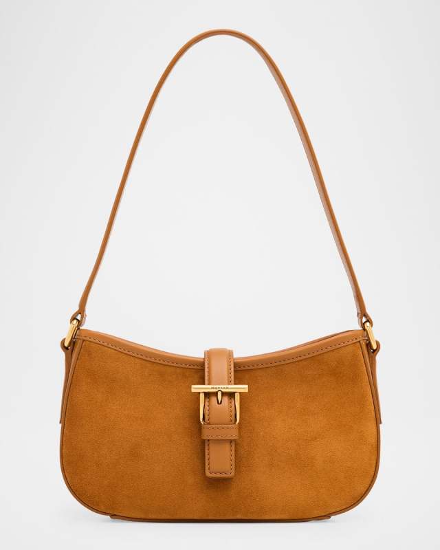 T-Bar Mini Suede Shoulder Bag